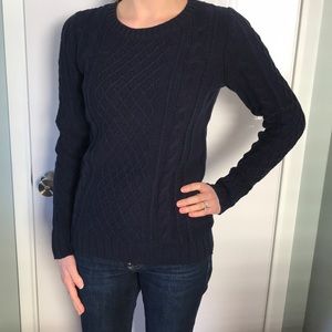 Old Navy Tall Navy Crew Cable Knit Sweater
